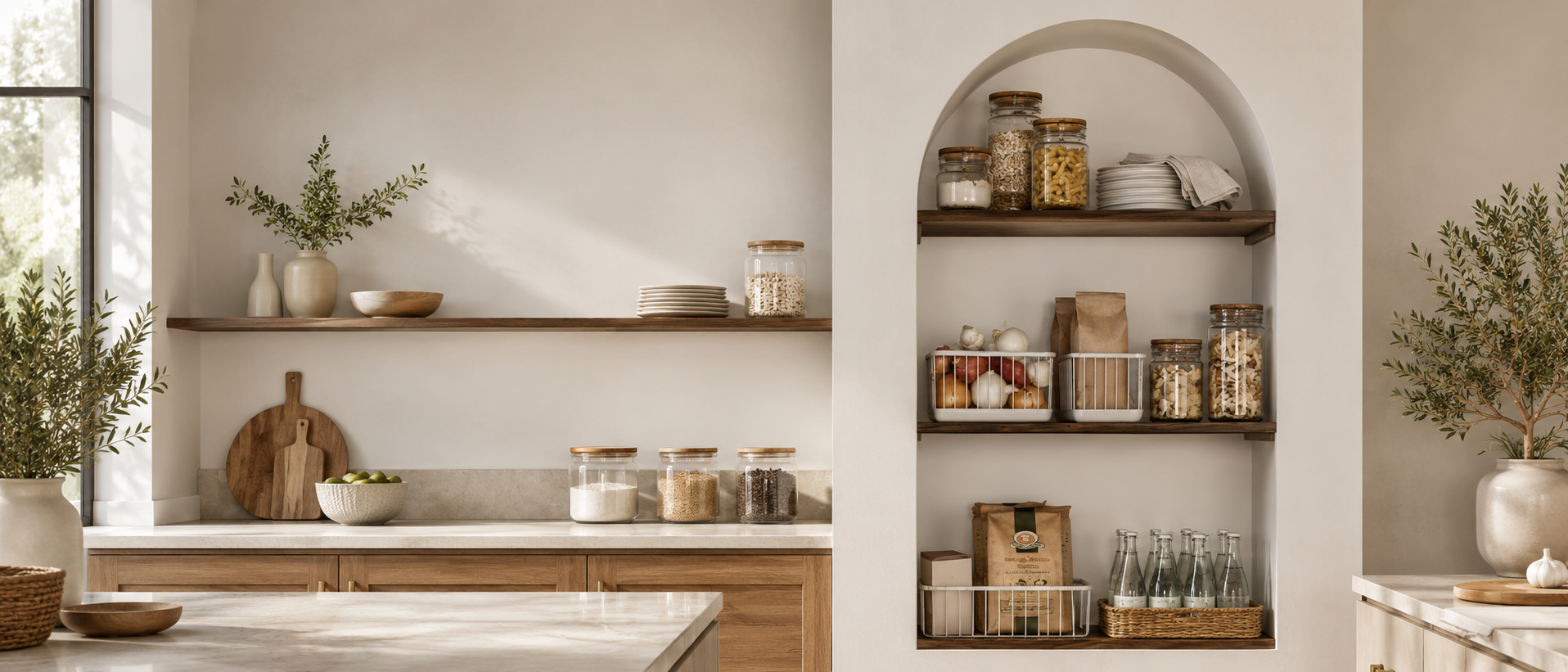 Kitchen essentials arranged for everyday use