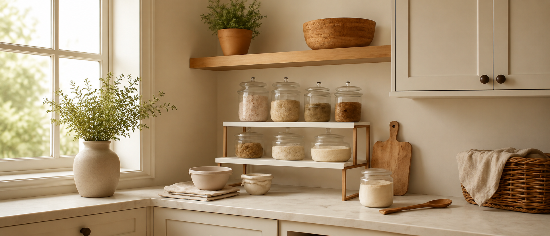 Thoughtful everyday kitchen setting