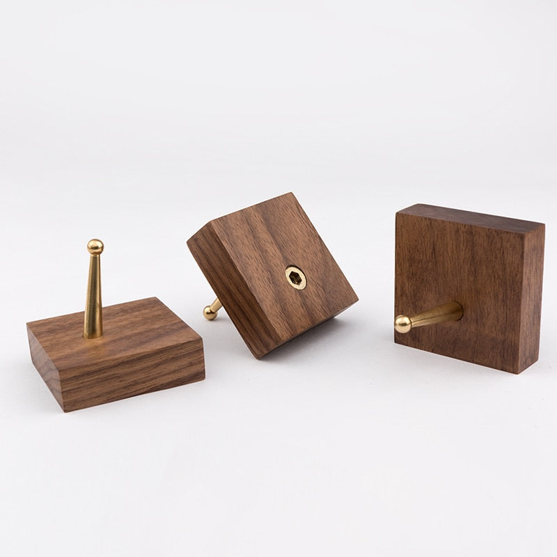 Brass & Wood Wall Hook - Minimal Coat and Bag Hanger - Image 2