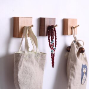 Brass & Wood Wall Hook - Minimal Coat and Bag Hanger
