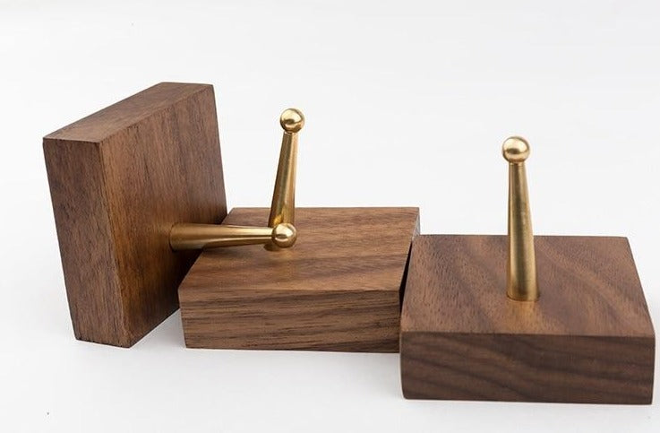 Brass & Wood Wall Hook - Minimal Coat and Bag Hanger - Image 4
