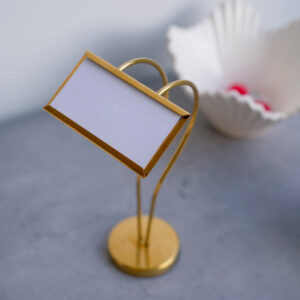 Luxury Metal Buffet Dish Name Stand – Gold & Silver | 8-Inch Table Display Stand for Events, Restaurants & Home Entertaining