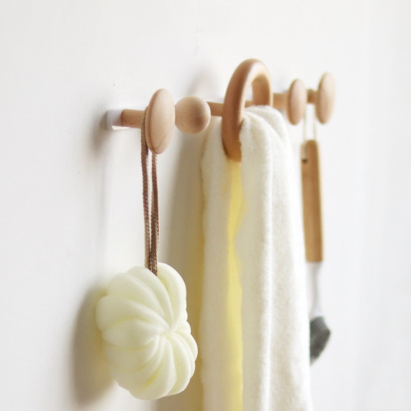 Pin Dot Wood Wall Hooks - Minimal Coat & Key Hangers - Image 2