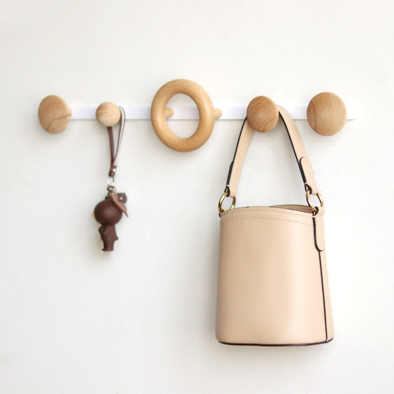 Pin Dot Wood Wall Hooks - Minimal Coat & Key Hangers - Image 3