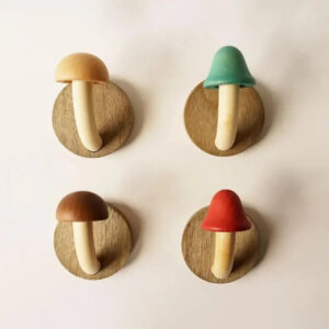 Mushroom Wall Hooks - Set of 4 Decorative Hangers